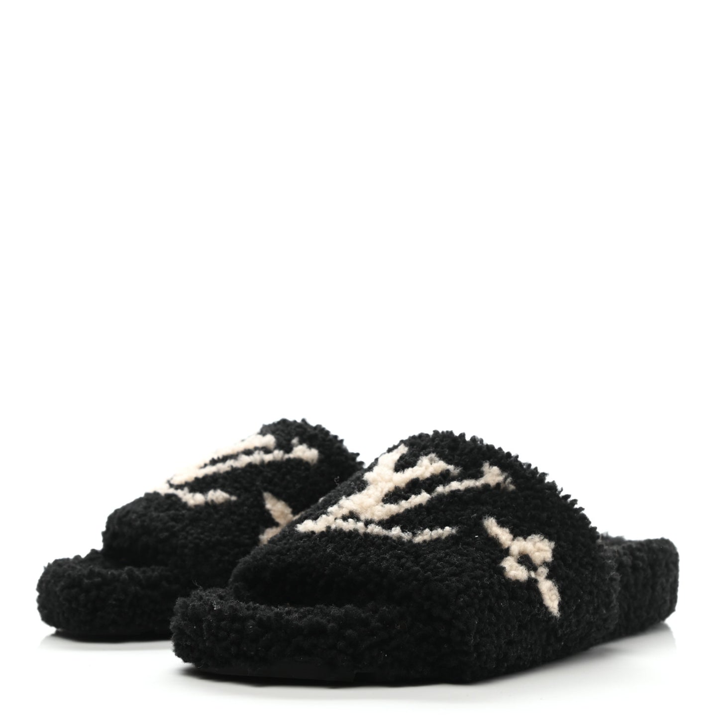 Shearling Bom Dia Flat Mules 41 Black