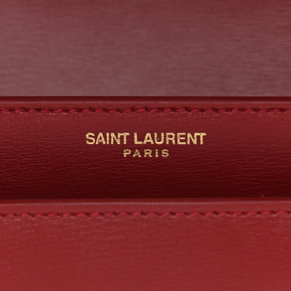 Saint Laurent Smooth Calfskin Medium Monogram Sunset Satchel Rouge Opyum 7 of 13