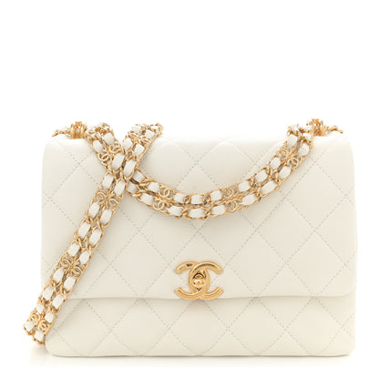 Chanel Caviar Quilted Coco First Flap White 1 of 11