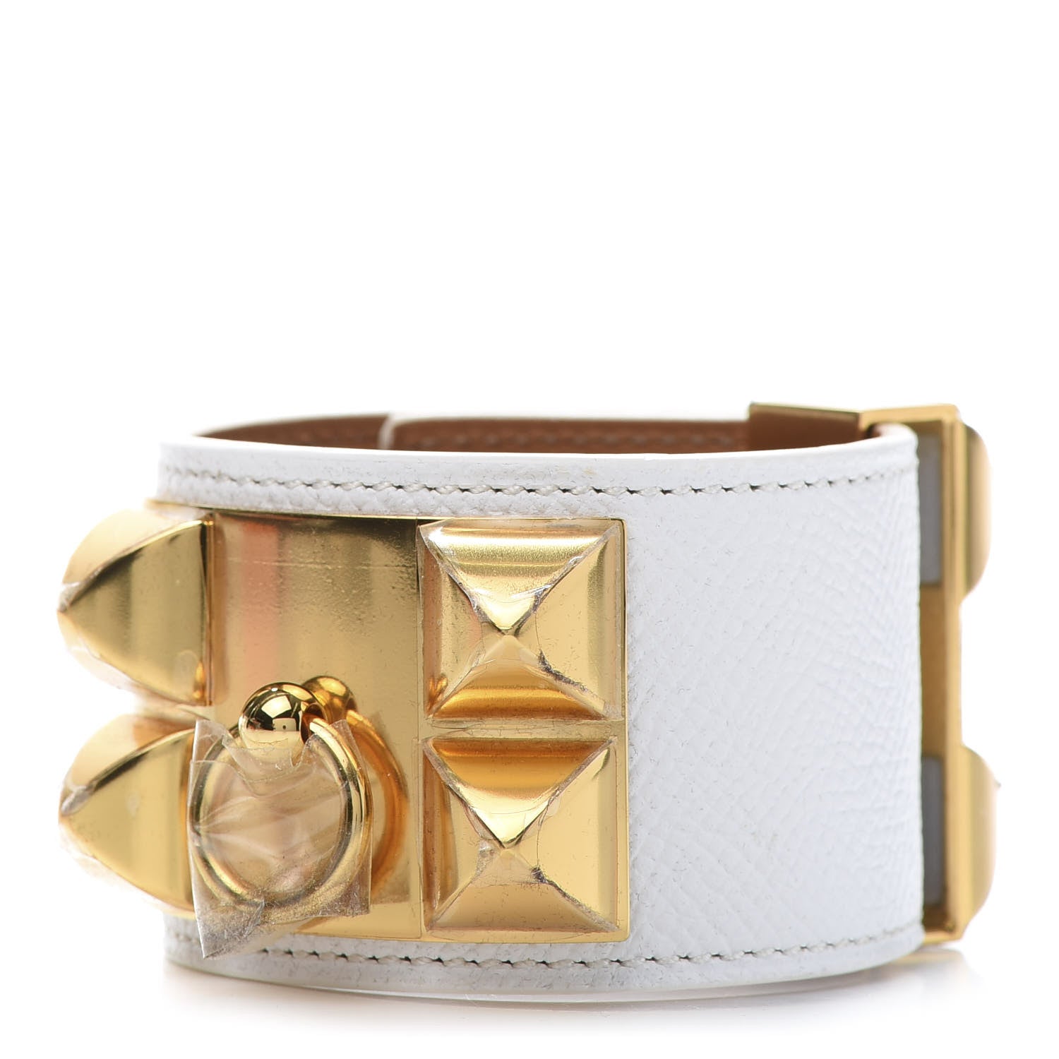 Hermes Epsom Collier de Chien CDC Bracelet S White 1 of 9