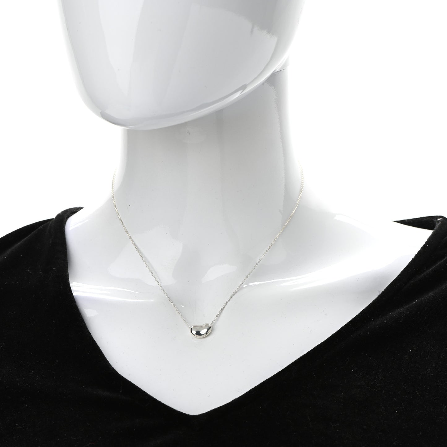Sterling Silver 12mm Elsa Peretti Bean Pendant Necklace