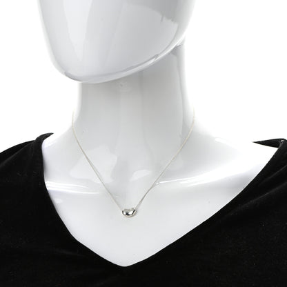 Tiffany Sterling Silver 12mm Elsa Peretti Bean Pendant Necklace 2 of 6