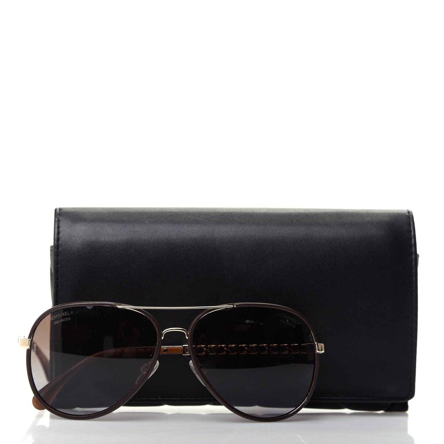 Chanel Metal Polarized Pilot Winter Sunglasses 4219-Q Brown 9 of 9