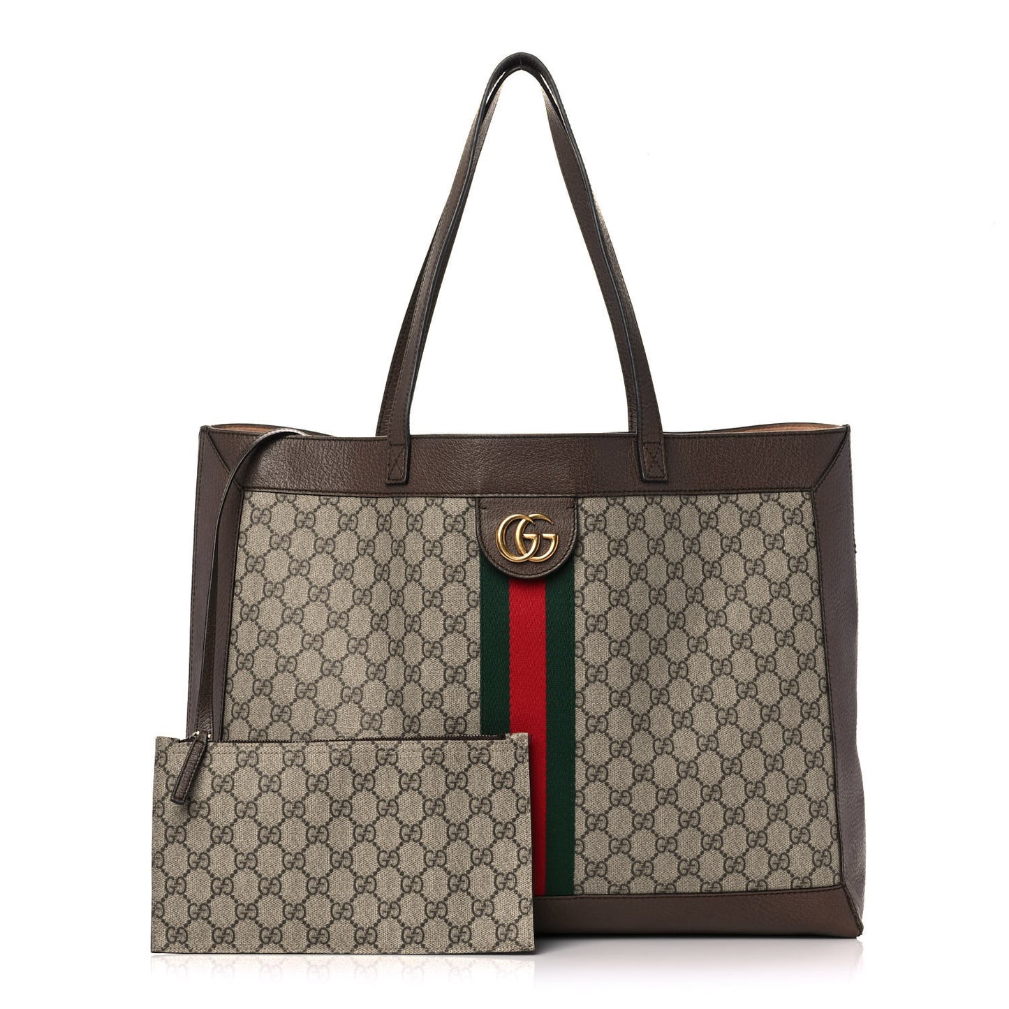 GG Supreme Monogram Web Large Ophidia Tote Brown