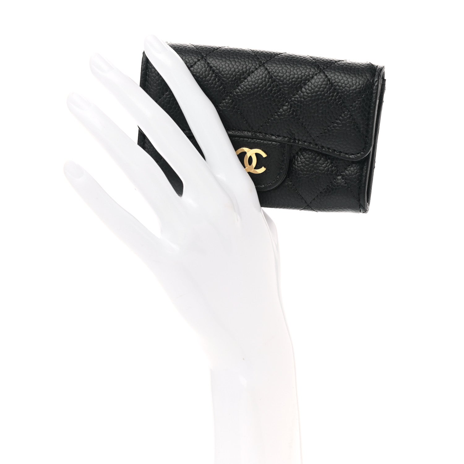 Chanel Caviar Quilted Flap Card Holder Wallet Black 2 of 9