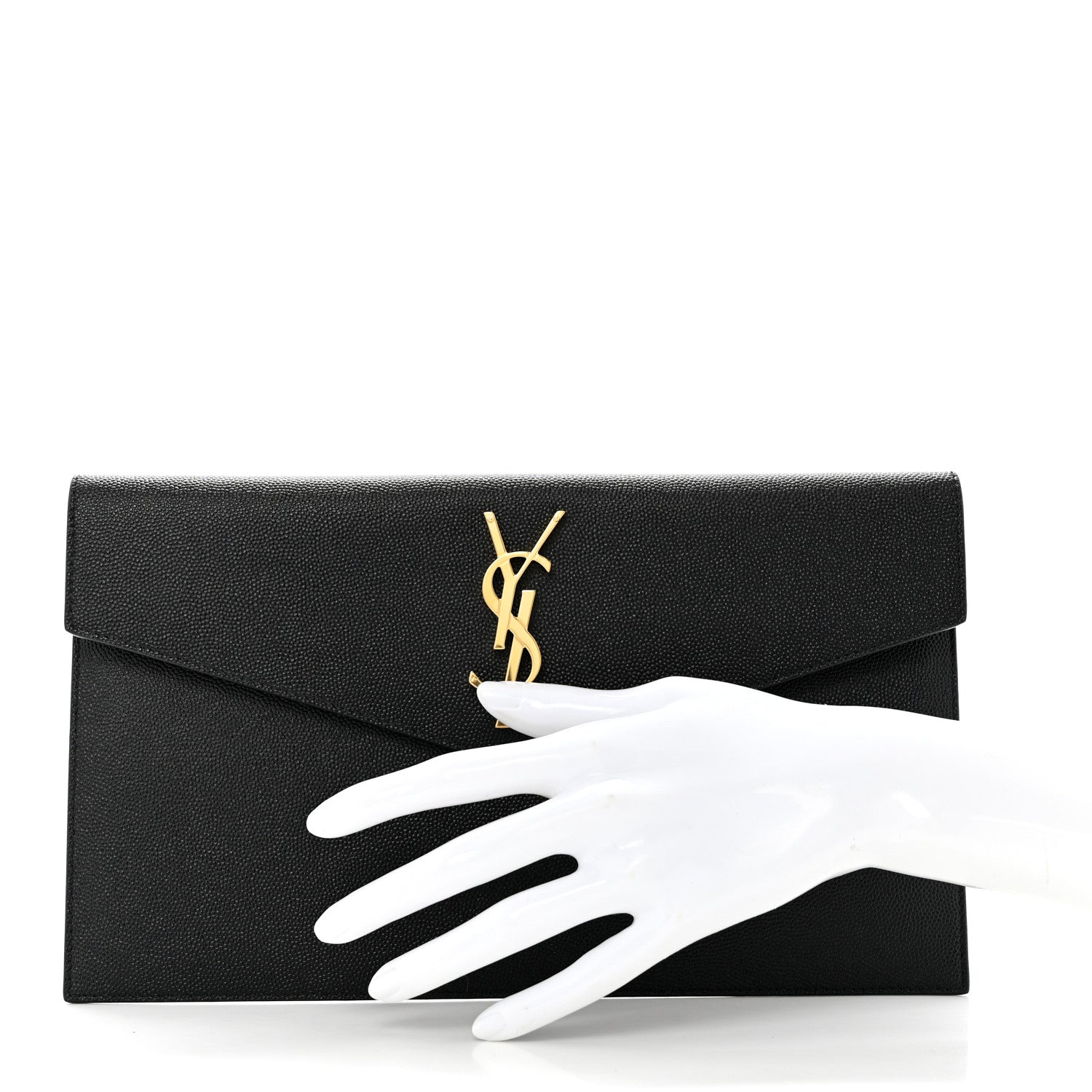 Saint Laurent Grain De Poudre Uptown Pouch Black 2 of 8