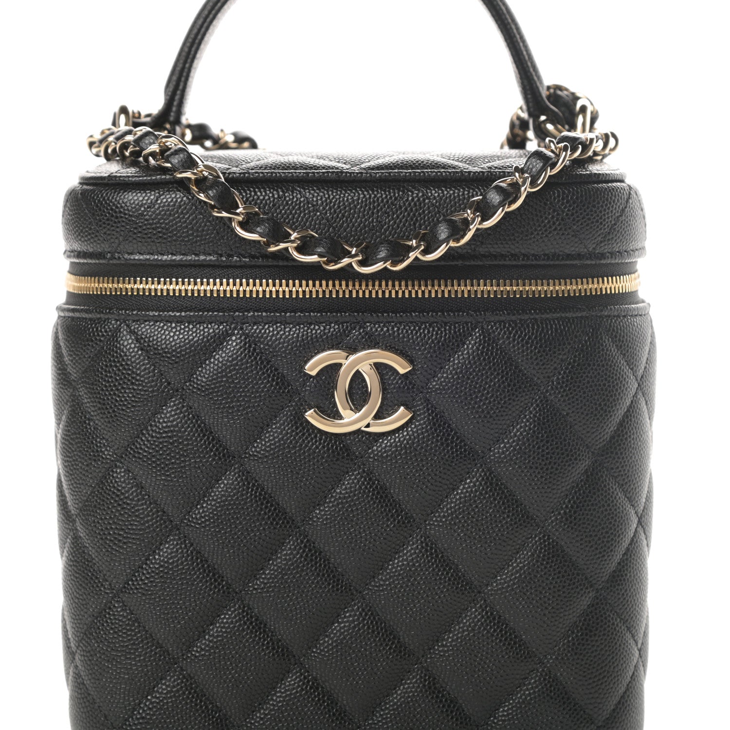 Chanel Caviar Quilted Small Top Handle Vanity Case With Chain Black 8 of 10