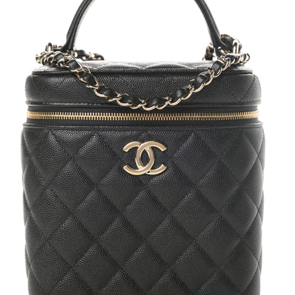 Chanel Caviar Quilted Small Top Handle Vanity Case With Chain Black 8 of 10