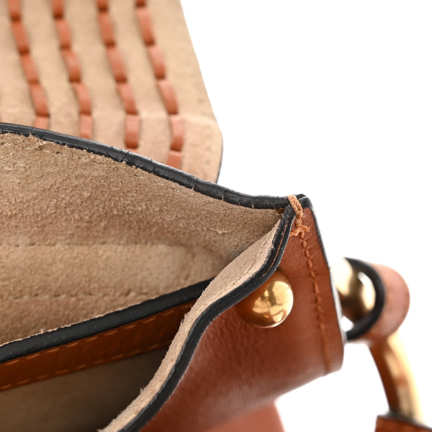 Chloe Calfskin Medium Braided Hudson Double Carry Shoulder Bag Caramel 13 of 15
