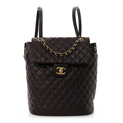 Chanel Lambskin Quilted Large Urban Spirit Backpack Dark Purple 1 of 11