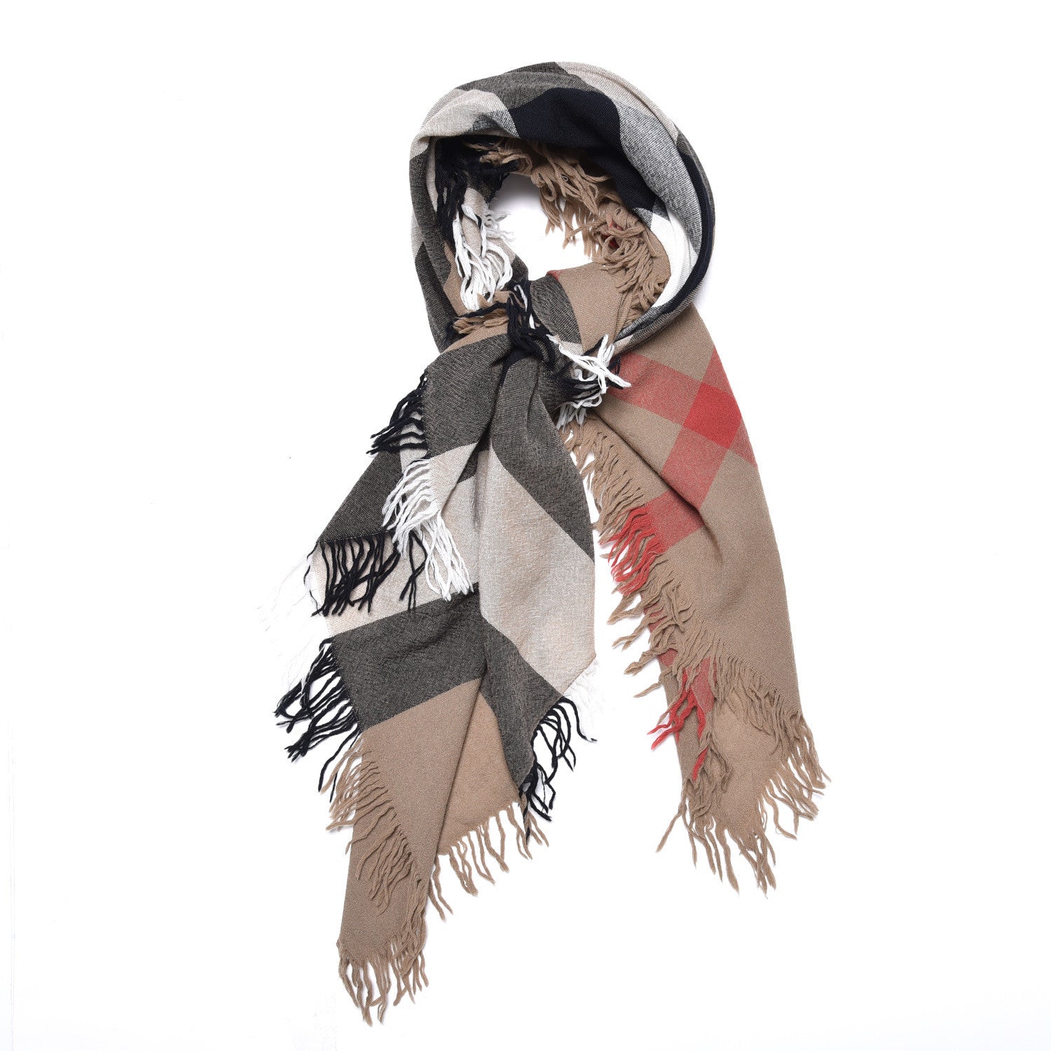 Burberry Merino Wool House Check Scarf Brown 1 of 4
