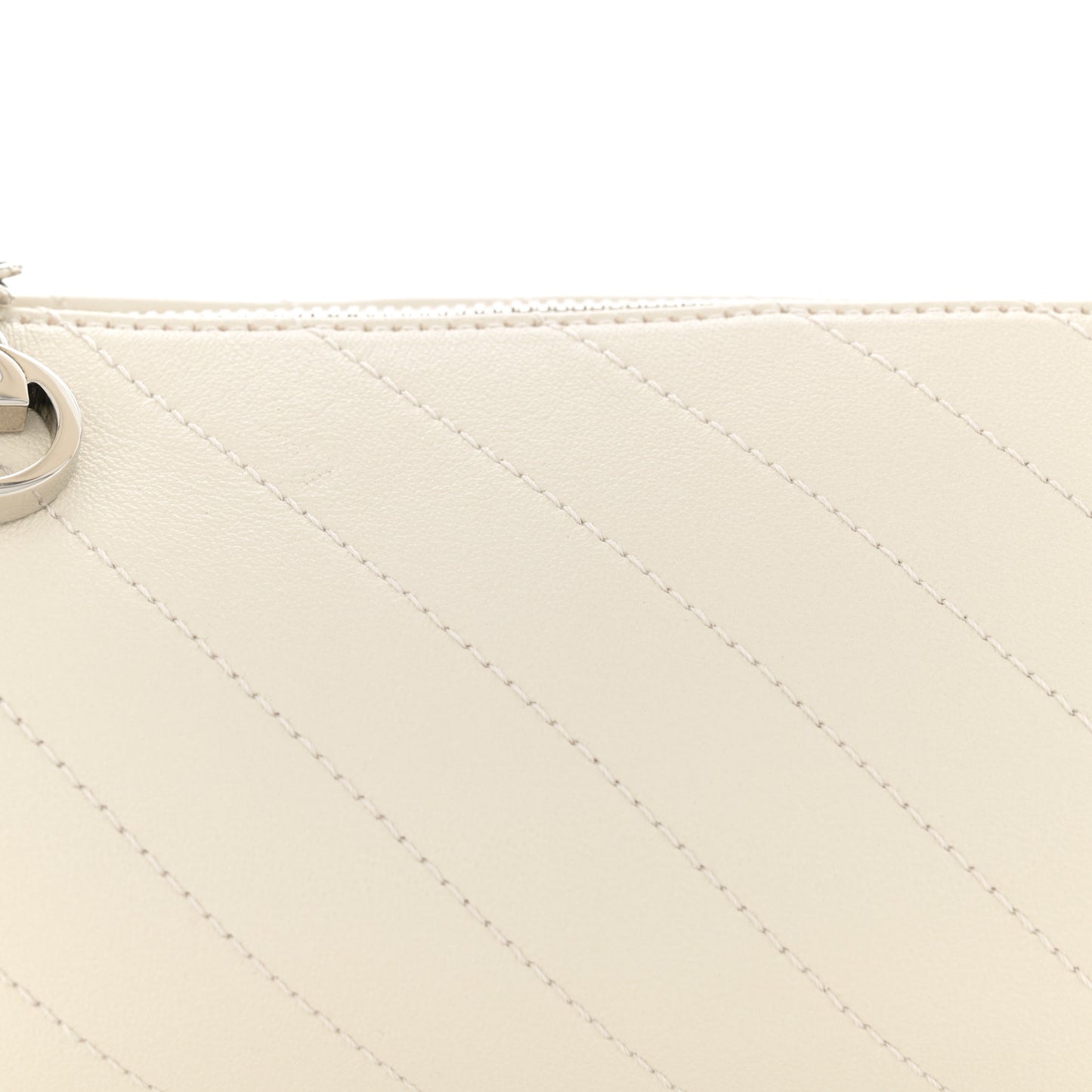 Sakai Be Green Calfskin Diagonal Stitched Mini Blondie Barrel Shoulder Bag Mystic White