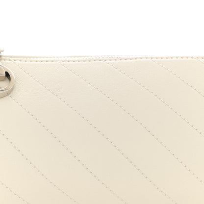 Gucci Sakai Be Green Calfskin Diagonal Stitched Mini Blondie Barrel Shoulder Bag Mystic White 7 of 9