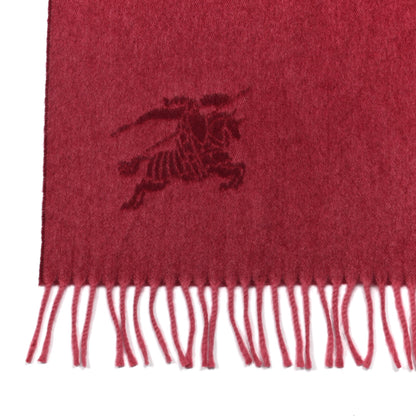 Burberry Cashmere Embroidered Fringe Scarf Red 5 of 5