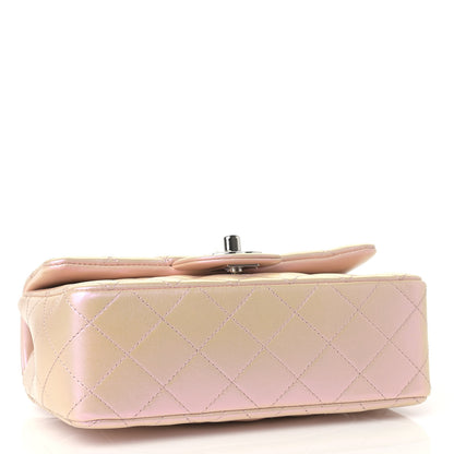 Chanel Iridescent Calfskin Quilted Mini Rectangular Flap Pink 4 of 9