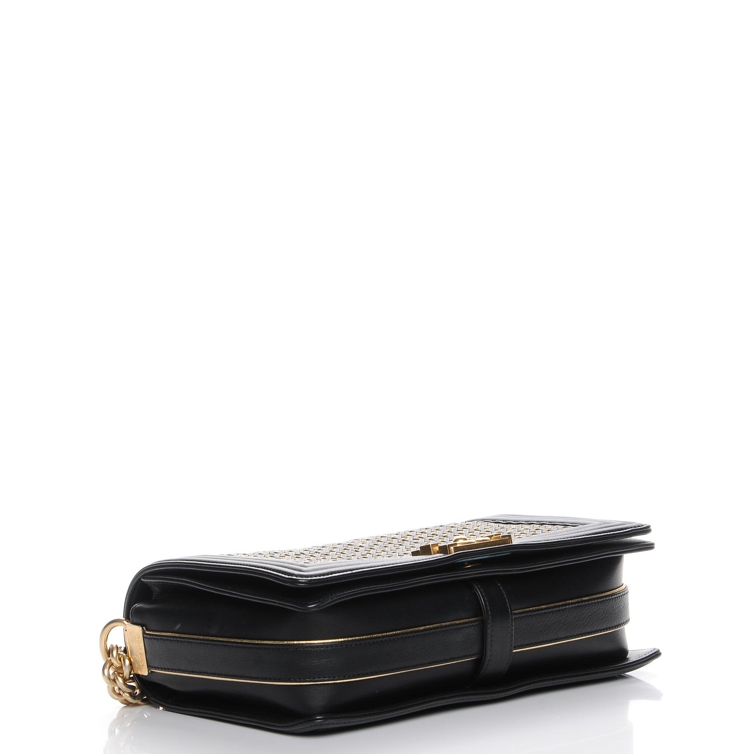 Chanel Braided Sheepskin Large Boy Reverso Flap Black 4 of 8