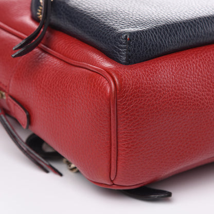 Gucci Pebbled Calfskin Bi-Color Soho Chain Backpack Red Navy 7 of 12