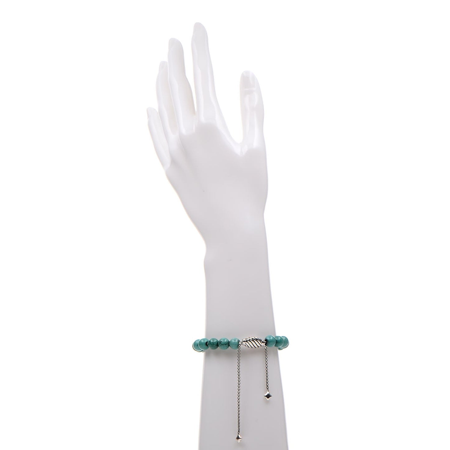 Sterling Silver Turquoise 8mm Spiritual Beads Adjustable Bracelet