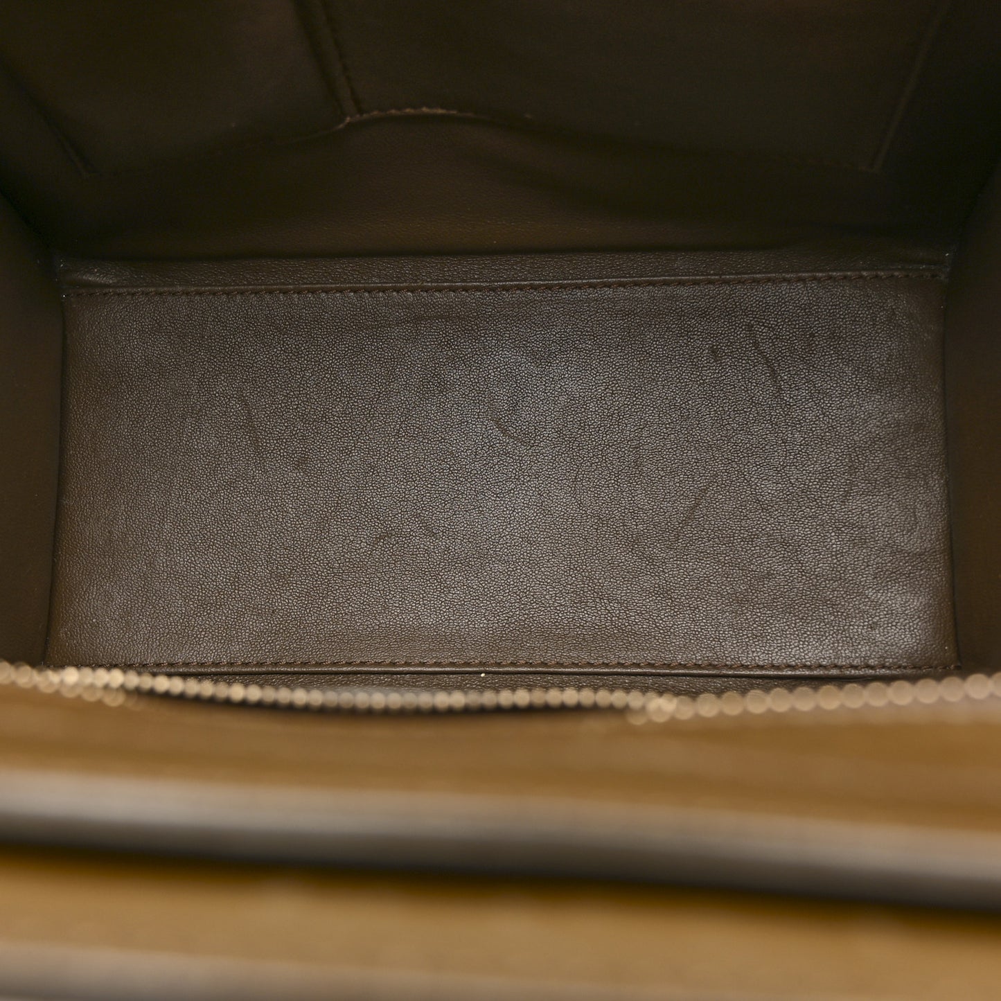 Textured Calfskin Suede Tri-color Mini Luggage Cream