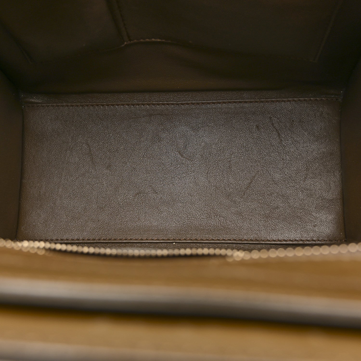 Celine Textured Calfskin Suede Tri-color Mini Luggage Cream 5 of 12