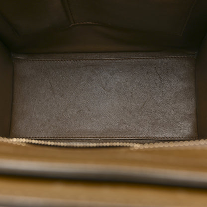 Celine Textured Calfskin Suede Tri-color Mini Luggage Cream 5 of 12