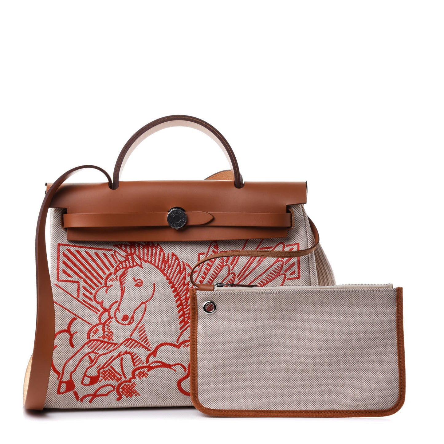 Vache Hunter Toile Pegase Pop Herbag Zip Retourne 31 PM Capucine Ecru