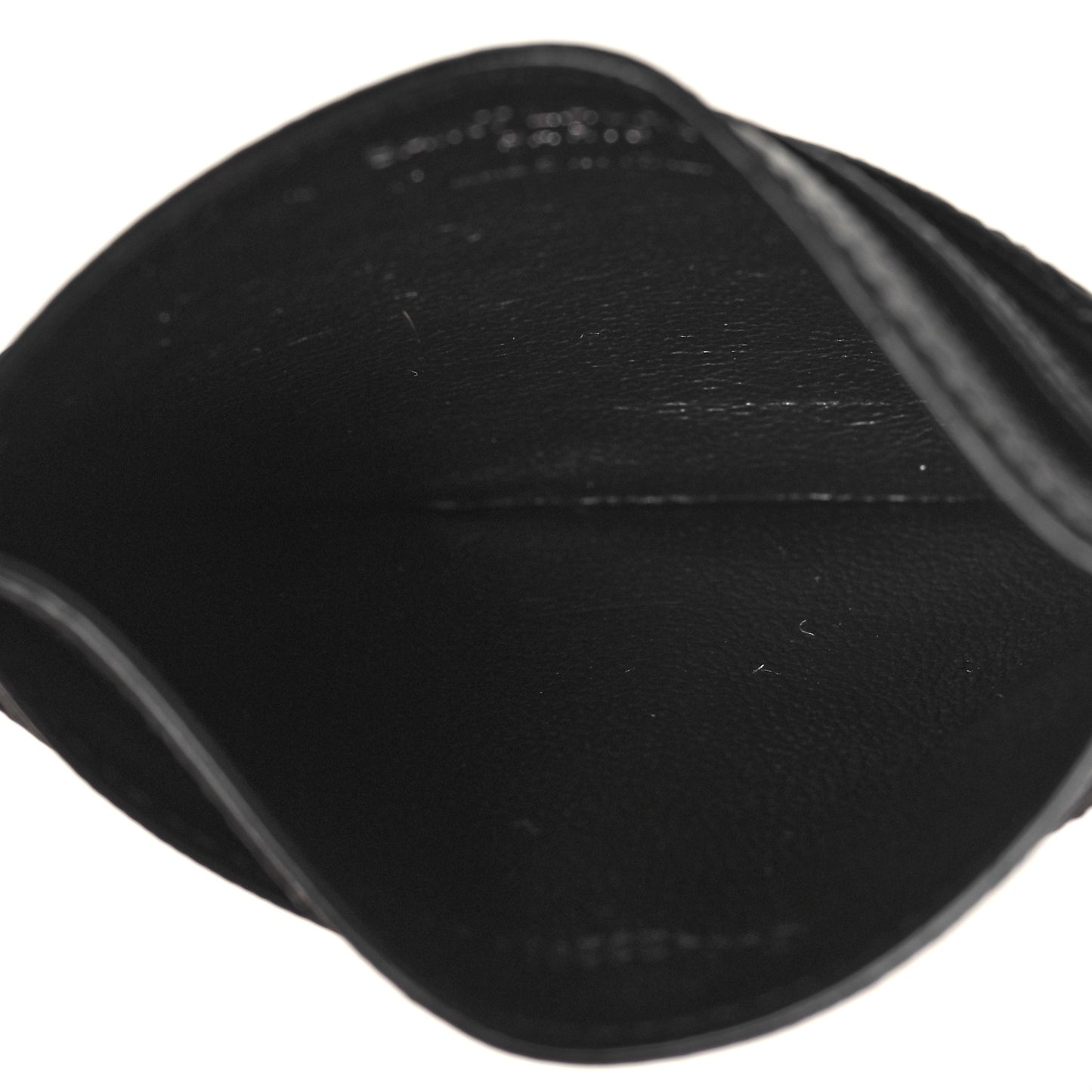 Grain De Poudre Matelasse Chevron Monogram Credit Card Case Black