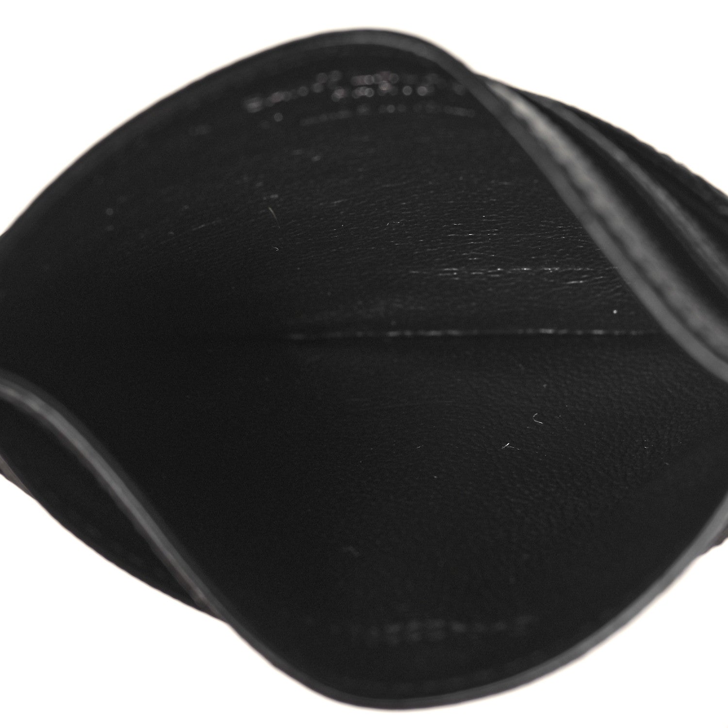 Saint Laurent Grain De Poudre Matelasse Chevron Monogram Credit Card Case Black 6 of 8