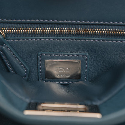 Fendi Nappa Mini Peekaboo Iconic Satchel Pavone 7 of 7