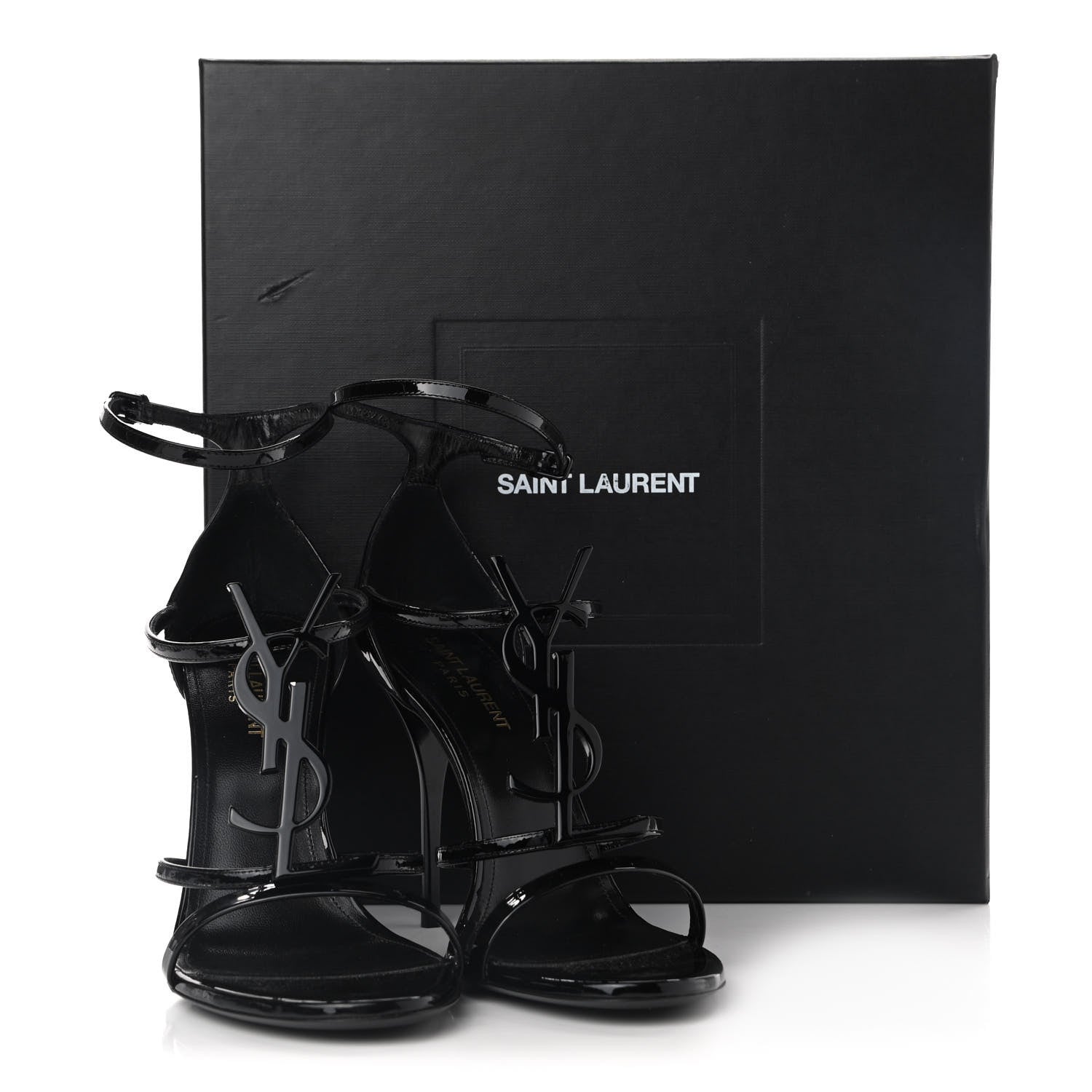 Saint Laurent Patent Cassandra 100 Sandals 38.5 Black 11 of 11