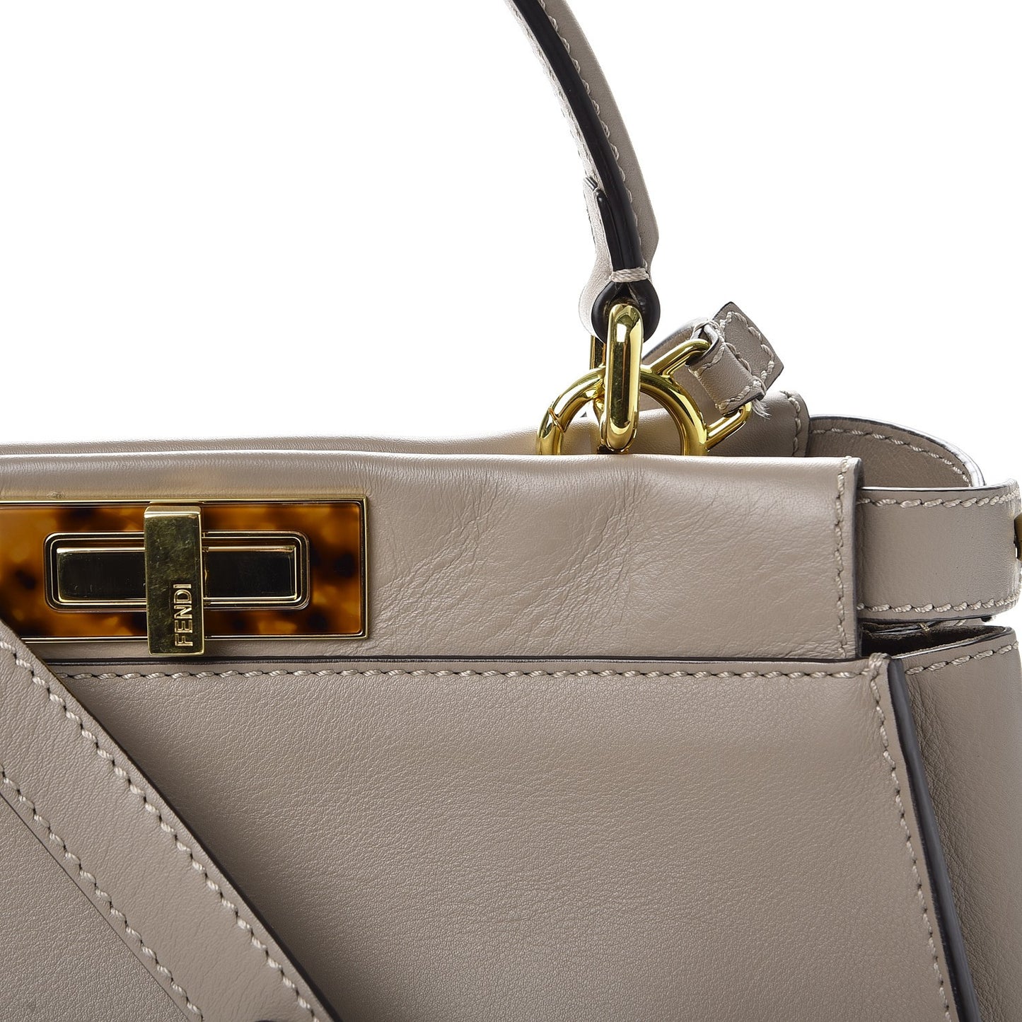 Vitello Seta Plexiglass Tortoise Medium Peekaboo Iconic Satchel Tortora