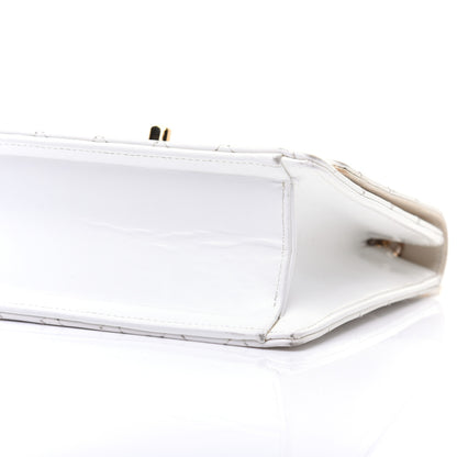 Chanel Glazed Calfskin Stitched Mini Square Flap White 7 of 19