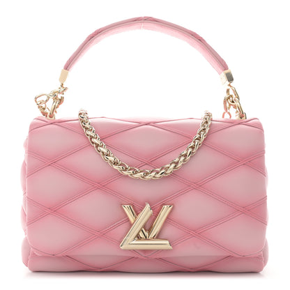 Louis Vuitton Lambskin Malletage Top Handle GO-14 MM Raspberry 1 of 9