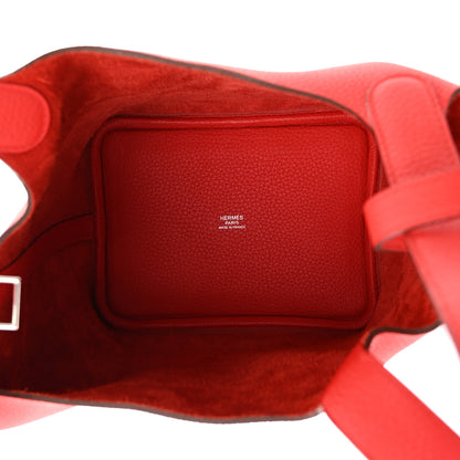 Hermes Taurillon Clemence Picotin Lock 18 PM Rouge de Coeur 5 of 12