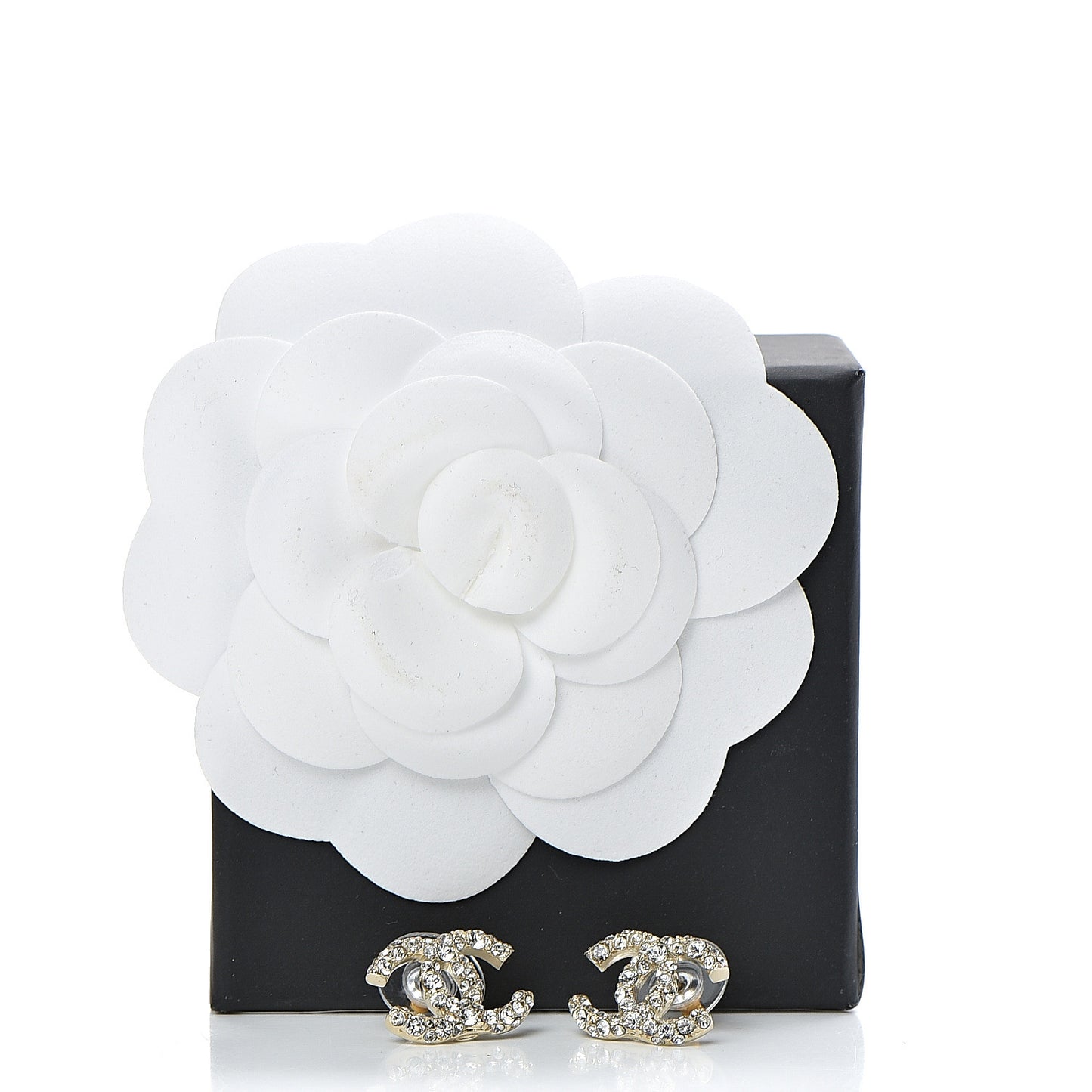 Crystal CC Earrings Light Gold