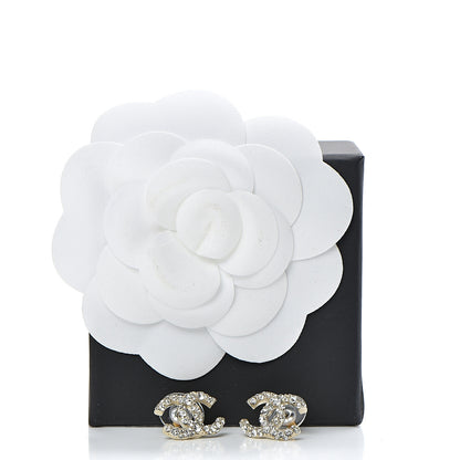Chanel Crystal CC Earrings Light Gold 5 of 5