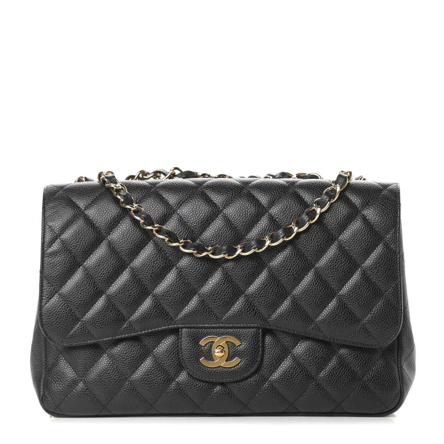Caviar Quilted Jumbo Single Flap Black