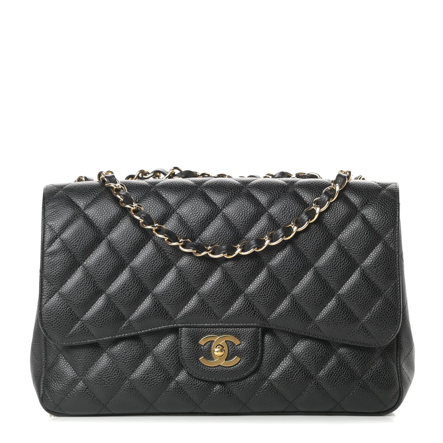 Chanel Caviar Quilted Jumbo Single Flap Black 1 of 12