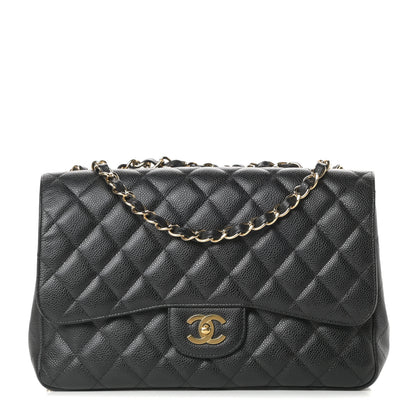 Chanel Caviar Quilted Jumbo Single Flap Black 1 of 12