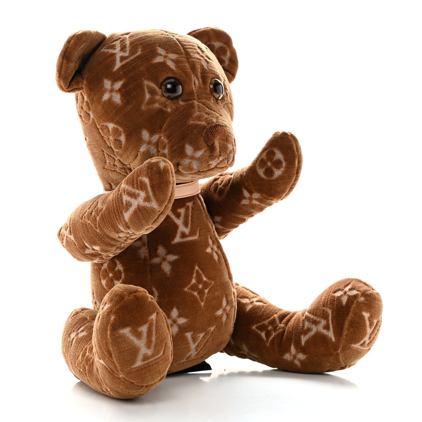 Velvet Calfskin Monogram DouDou Teddy Bear Natural
