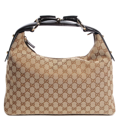 Gucci Monogram Medium Horsebit Chain Hobo Brown 1 of 7