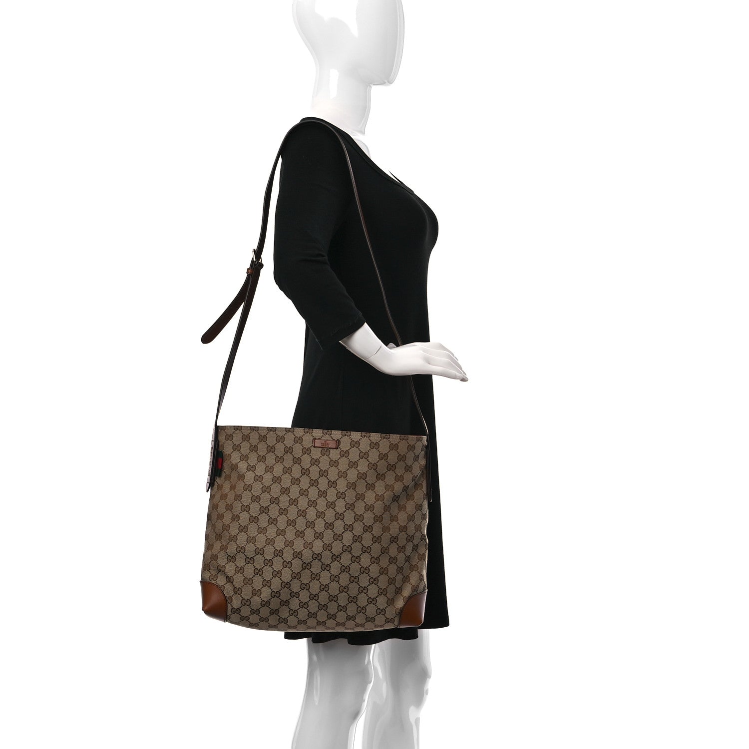 Gucci Monogram Large Flat Messenger Bag Brown 2 of 8