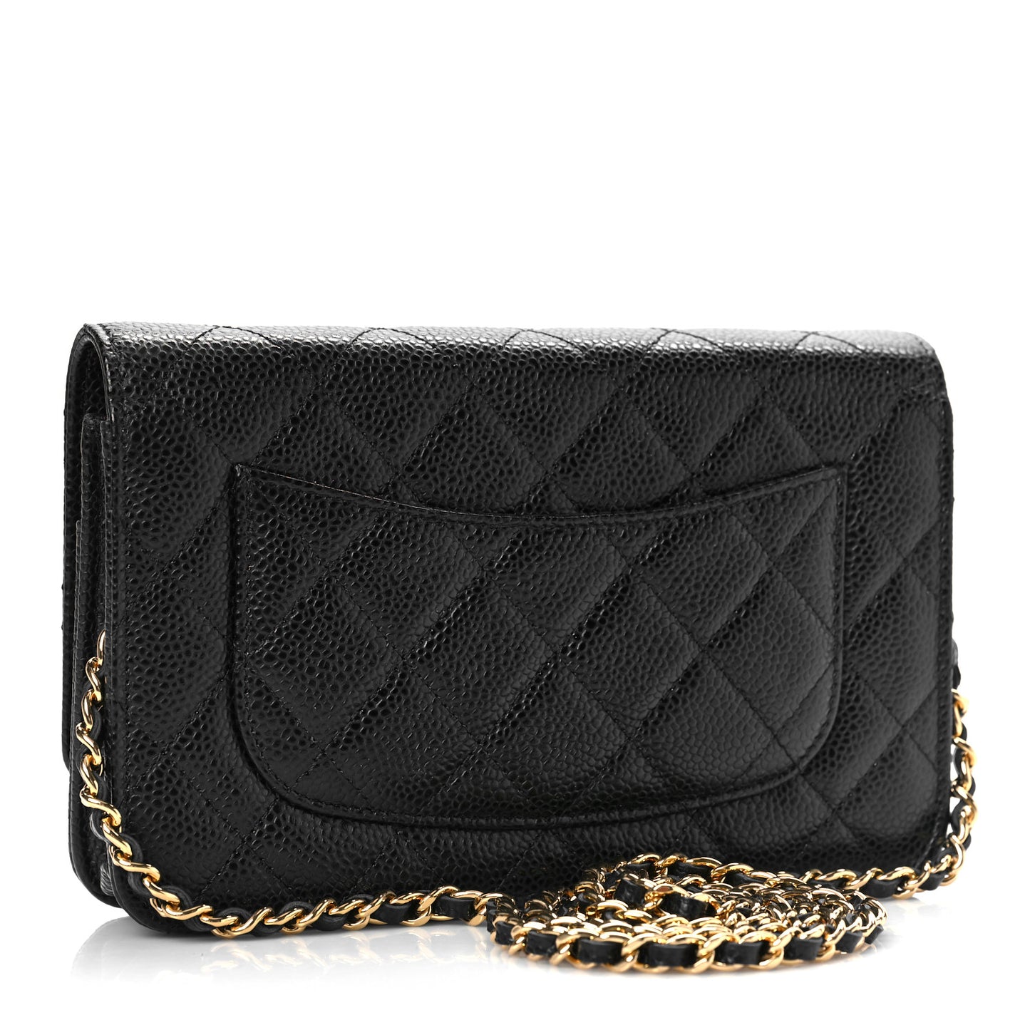 Caviar Quilted Wallet On Chain WOC Black