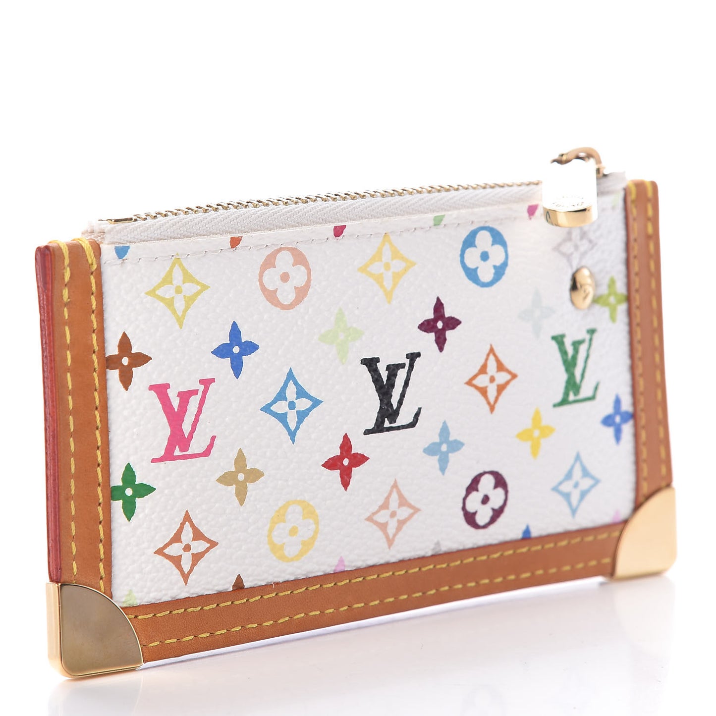 Monogram Multicolor Key Pouch White