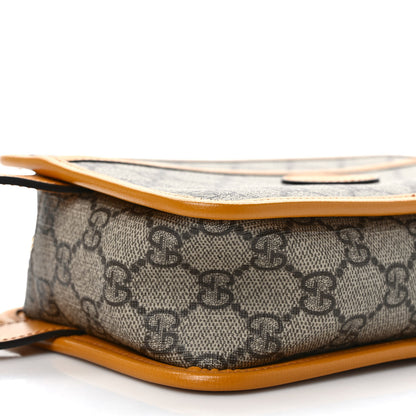 Gucci GG Supreme Monogram Textured Calfskin Retro Interlocking G Travel Pouch Beige Yellow 8 of 9