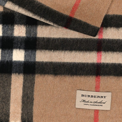 Burberry Cashmere Giant Check Dot Print Scarf Camel Burnt Orange 3 of 3