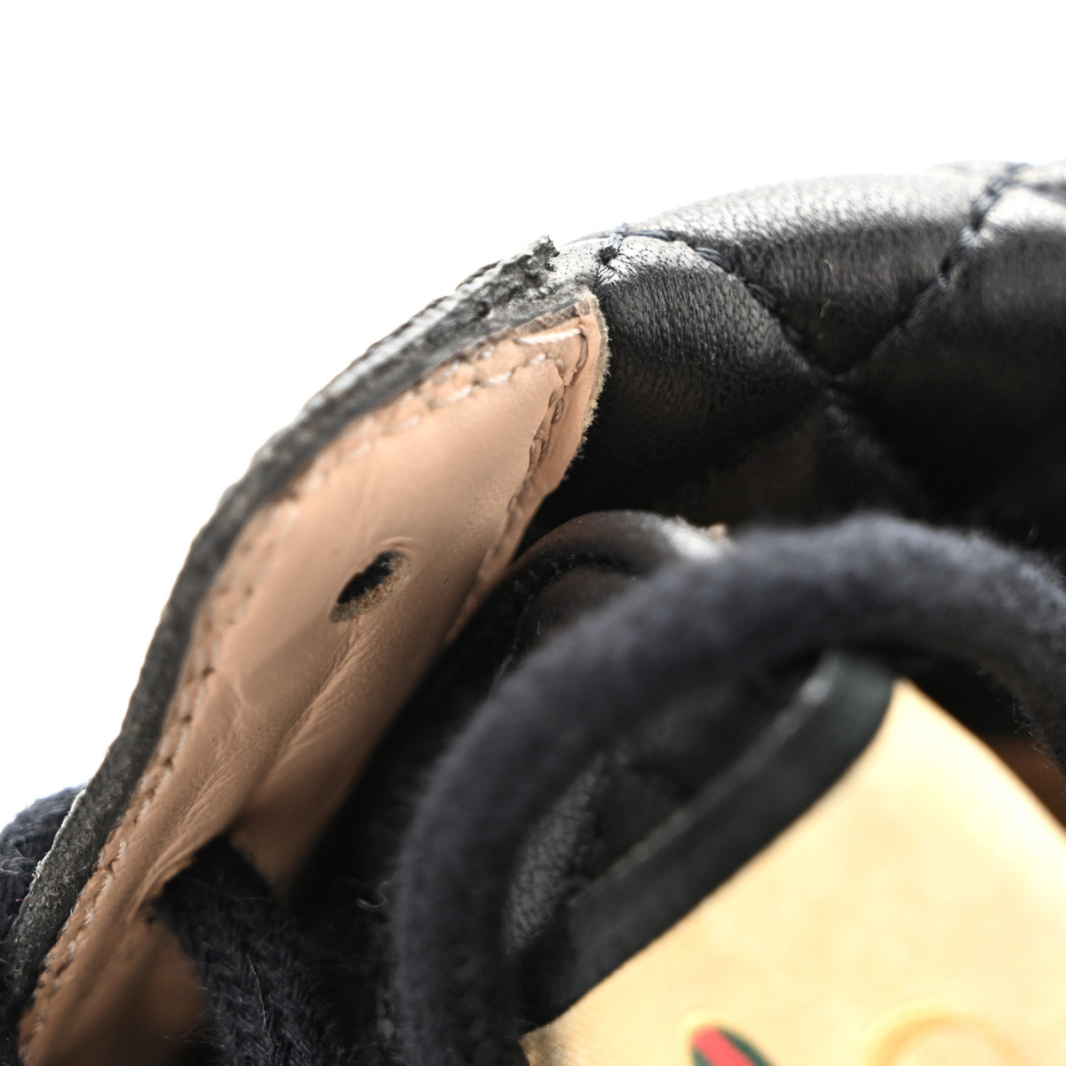 Gucci Apollo Calfskin GG Supreme Nappa Samoa Quilted Lace Up Ankle Boots 37.5 Black 10 of 11