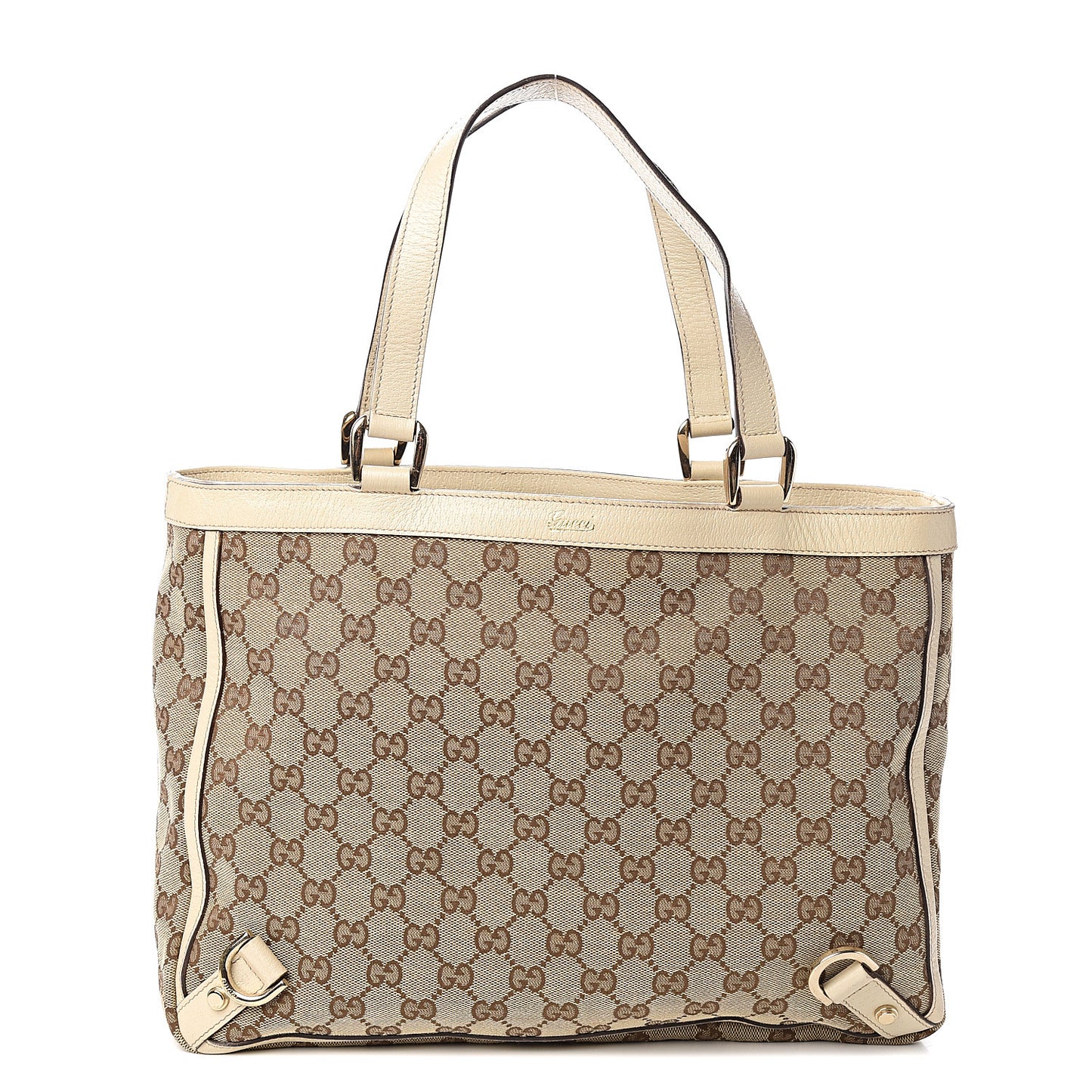 Monogram Medium Abbey Tote White