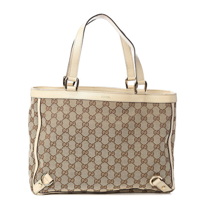 Gucci Monogram Medium Abbey Tote White 1 of 10