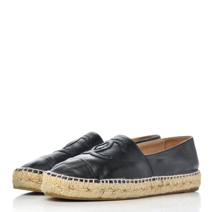 Chanel Lambskin CC Espadrilles 37 Black 3 of 27
